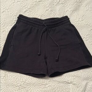 TNA Black Athletic Shorts with Elastic Waistband and Drawstring